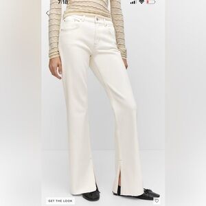 Mango Mid Rise Straight Leg Jeans with Slit